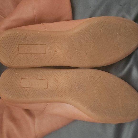 Millies Tan 100% Leather Pull On Wide Calf Boots SZ 7/7.5 US Woven Interior - Picture 7 of 13